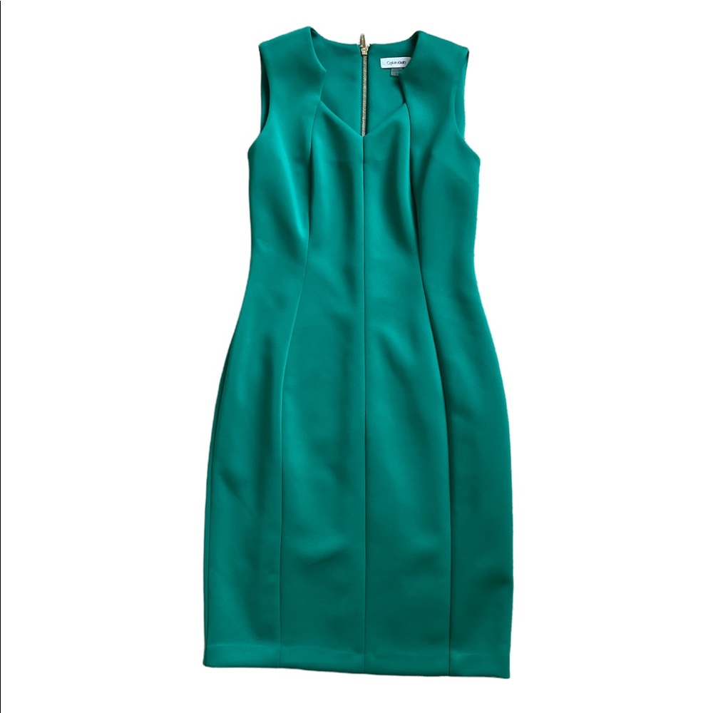Green Calvin Klein Business Casual Dress